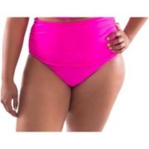 MOXI BLU WOMENS SIZE 3X (22-24W) SWIM SUIT BRIEF FUCHSIA PINK AZALEA TANKINI NWT